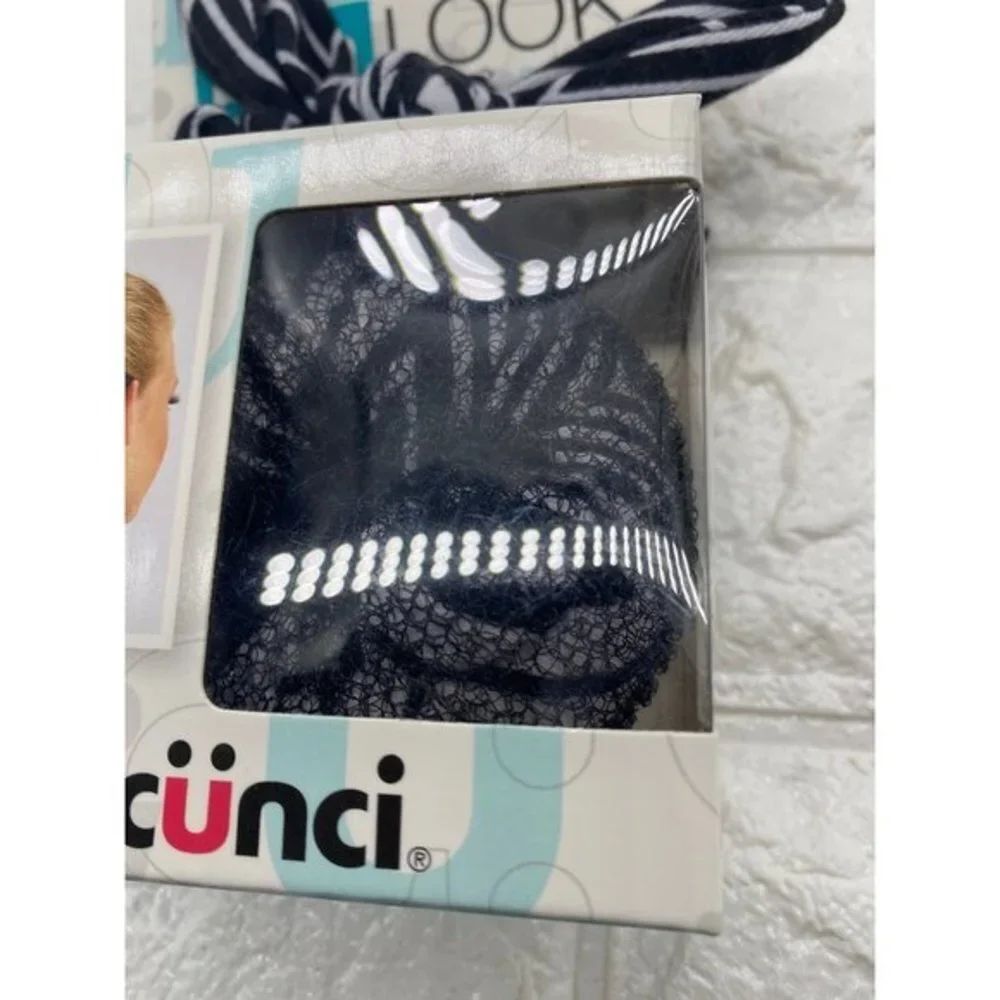 Scunci Get the Bun Look Maker 6 Piece Kit Black‎ White Stripes Hair Accessories